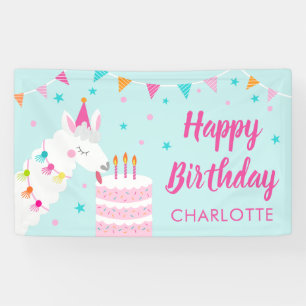 Banderoles Tout Llama Fun Cake 3ème Anniversaire Aqua