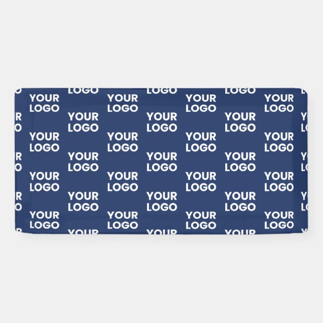 Banderoles Toute image ou logo d'entreprise modifiable bleu m (Horizontal)