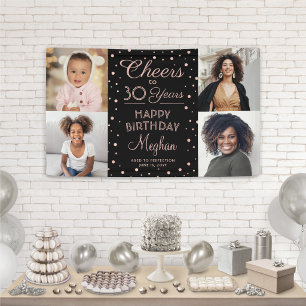 Banderoles Toute photo de joyeux anniversaire avec confettis