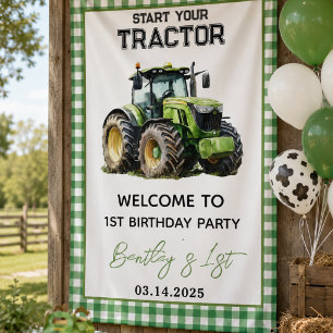 Banderoles Tracteur 1er anniversaire Fun Farm