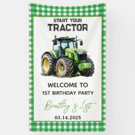 Banderoles Tracteur 1er anniversaire Fun Farm
