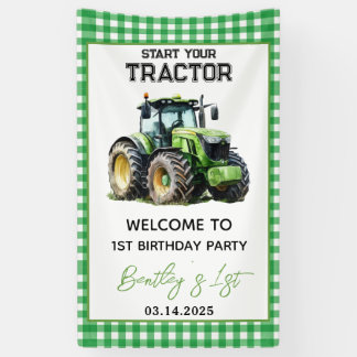 Banderoles Tracteur 1er anniversaire Fun Farm