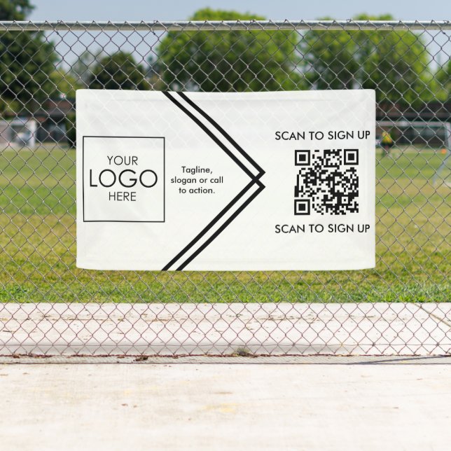 Banderoles Tradeshow Display Signal QR Code Téléchargez votre (En situation)