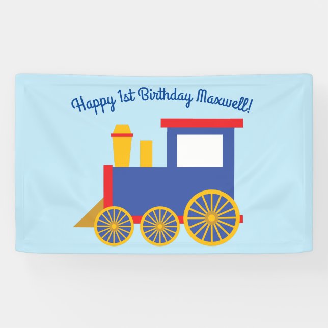 Banderoles Train Cute Choo-Choo 1er Anniversaire Thème (Horizontal)