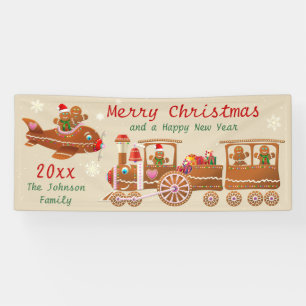 Banderoles Train de Noël de pain d'épice et bande dessinée