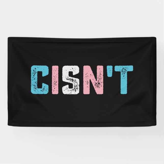 Banderoles Transgenre Pride Cis pas LGBTQ Trans Flag drôle (Horizontal)