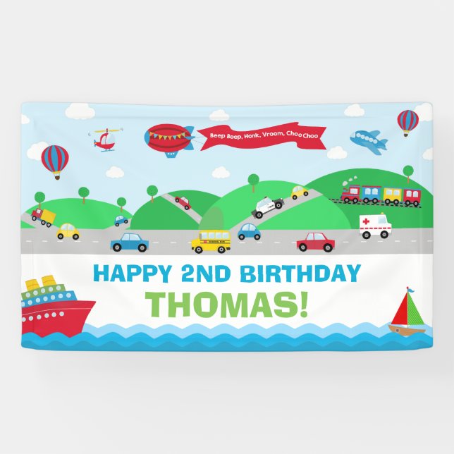 Banderoles Transport Anniversaire Accueil (Horizontal)