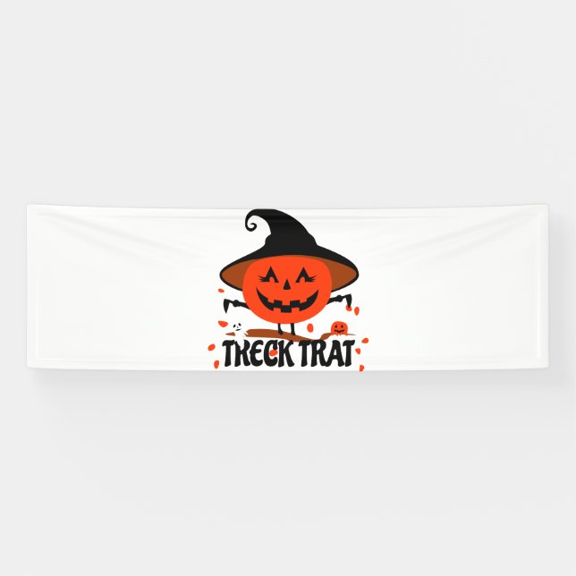 Banderoles Treck Trat Citrouille Sourire (Horizontal)