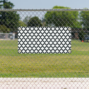 Banderoles Trellis blanc et noir, treillis, Quatrefoil