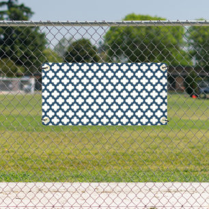 Banderoles Trellis bleu blanc et marine, treillis, Quatrefoil