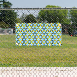 Banderoles Trellis bleu et jaune, treillis, Quatrefoil
