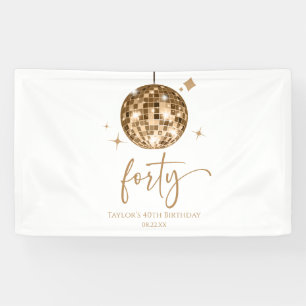 Banderoles Trente Boule Disco Dorée Fête d'anniversaire 40 an