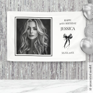 Banderoles Trente Photo Noir et Blanc Joyeux 30e Anniversaire