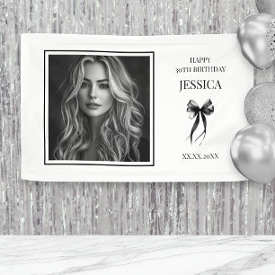 Banderoles Trente photos en noir et blanc Joyeux 30e annivers