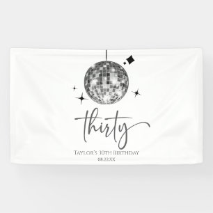 Banderoles Trente Silver Disco Ball 30e fête d'anniversaire