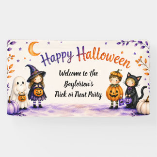 Banderoles Trick or Treat Joli Script Invitation Halloween Fê