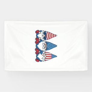 Banderoles Trio de gnomes patriotiques Vintage Vector Design