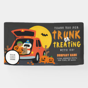 Banderoles Tronc Ghoulish ou traiter Halloween QR Business