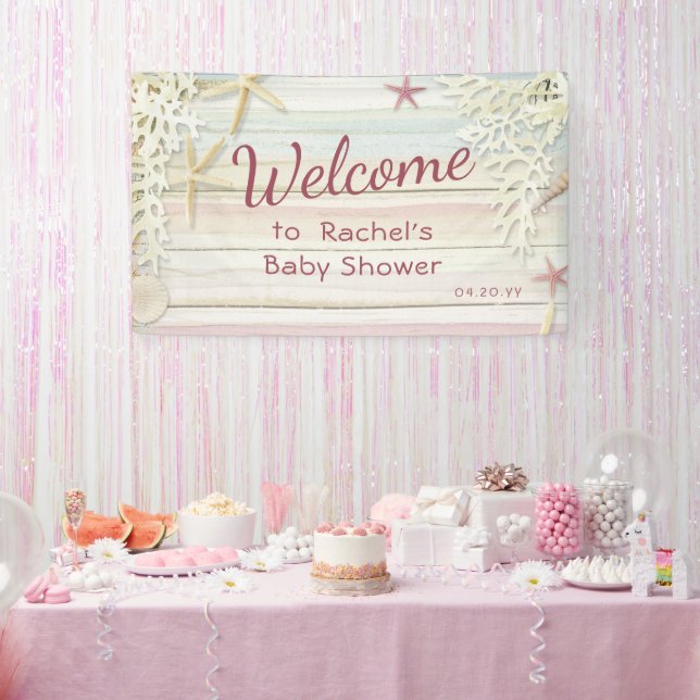 Banderoles Tropical Beach Seashell Baby shower moderne Boho (Fête)
