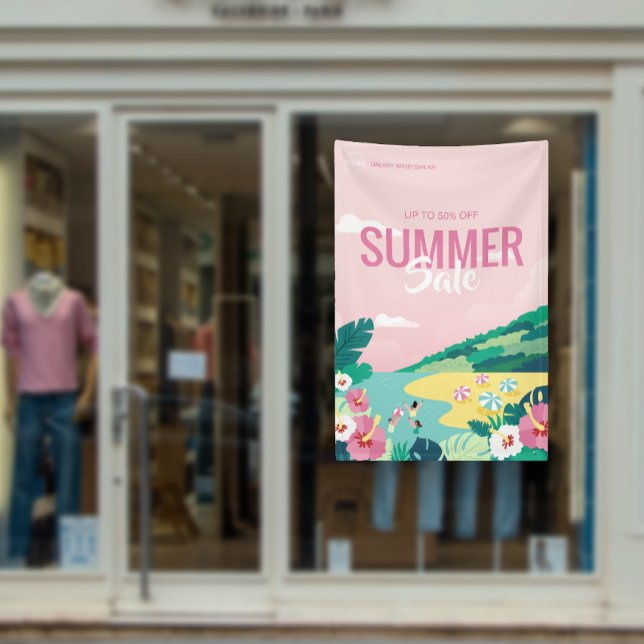 Banderoles Tropical Beach Vente d'été Annonces d'affaires (Tropical Beach Summer Sale Business Ads Banner)