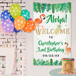 Banderoles Tropical Summer Beach Luau Boys Anniversaire Bienv
