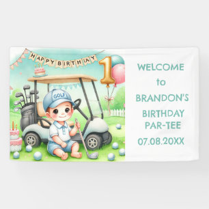Banderoles Trou en un 1er anniversaire Boy Golf Par tee