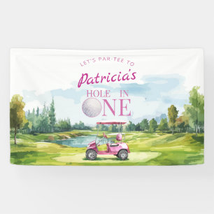 Banderoles Trou en Un Rose Golf 1er Anniversaire