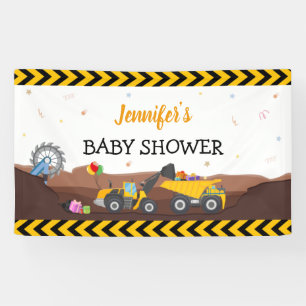 Banderoles Truck Digger Sous Bébé Anniversaire