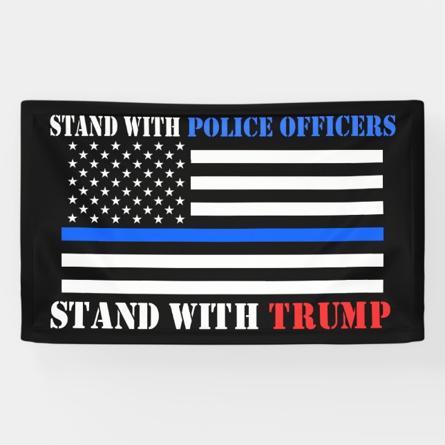 Banderoles Trump 2020 avec les policiers Trump Pence (Horizontal)