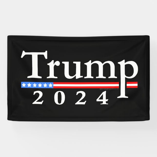 Banderoles Trump 2024 Classique Noir et Rouge (Horizontal)