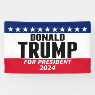 Banderoles Trump 2024 Gardez l'Amérique grande - bleu rouge