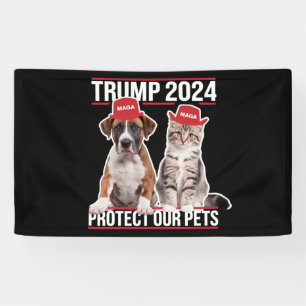 Banderoles Trump 2024 Protégeons Nos Animaux de Compagnie Cha