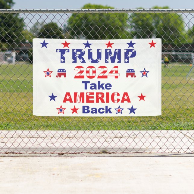 Banderoles TRUMP 2024 Reprendre L'AMÉRIQUE (En situation)