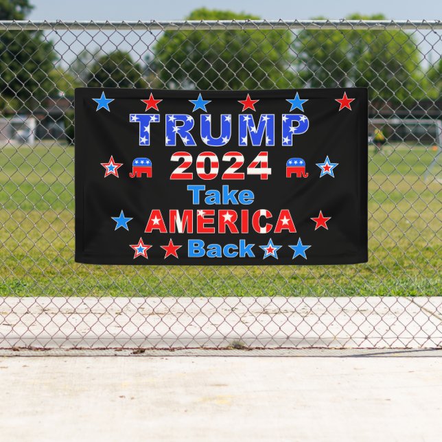 Banderoles TRUMP 2024 Reprendre L'AMÉRIQUE (En situation)