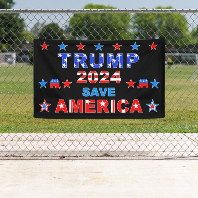 BANDEROLES TRUMP 2024 SAVE AMERICA (En situation)