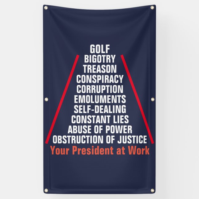 Banderoles Trump : Collusion de trahison et corruption (Vertical)