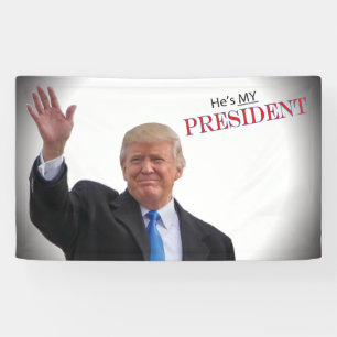 Banderoles Trump He's My President 🤍 ️ 🧡 Patriotique USA