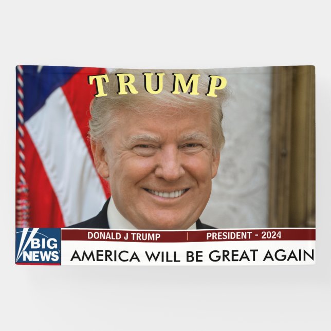 BANDEROLES TRUMP MAGA 2024 ÉLECTION DU PRÉSIDENT (Horizontal)