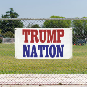 Banderoles Trump Nation bleu