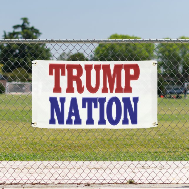 Banderoles Trump Nation bleu (Insitu)