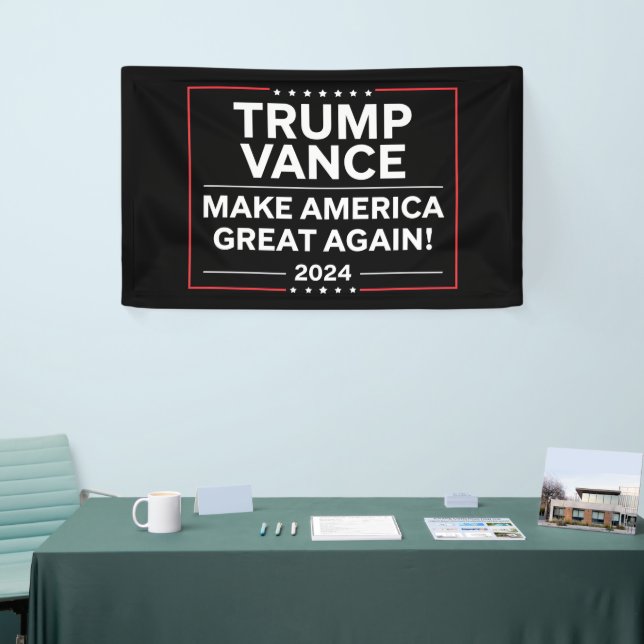 Banderoles Trump Vance 2024 Président JD Vance Vice MAGA (Salon professionnel)