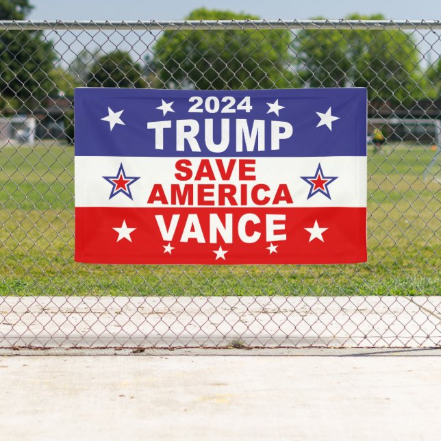 BANDEROLES TRUMP VANCE 2024 SAVE AMERICA (En situation)