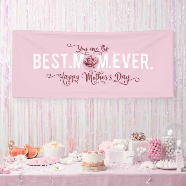 Banderoles Tu es la meilleure maman de la Fête des Mères Rose (Fête)