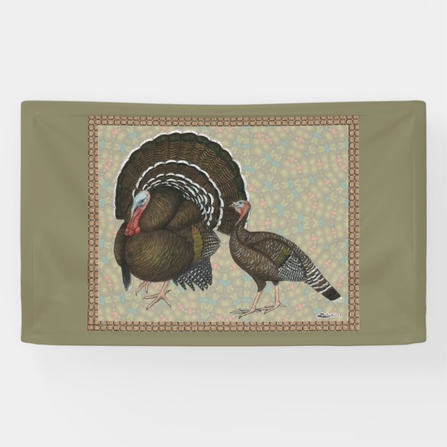 Banderoles Turkeys Standard Bronze Portrait (Horizontal)