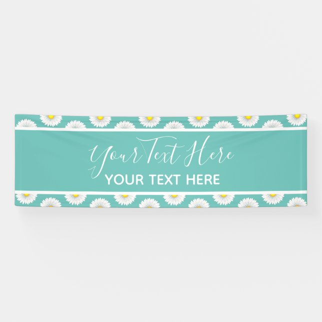 Banderoles Turquoise Joli Petit Marguerite (Horizontal)
