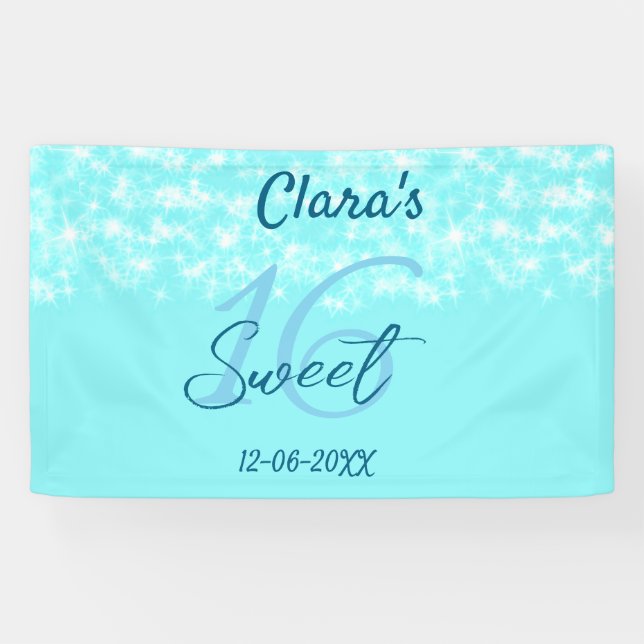 Banderoles Turquoise turquoise agate doux 16 anniversaire ajo (Horizontal)
