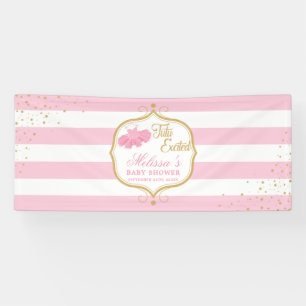 Banderoles Tutu excitée robe rose et parties scintillant or s