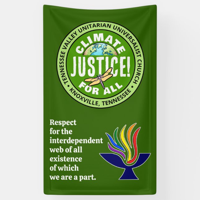 Banderoles TVUUC Climate Justice! For All (Vertical)