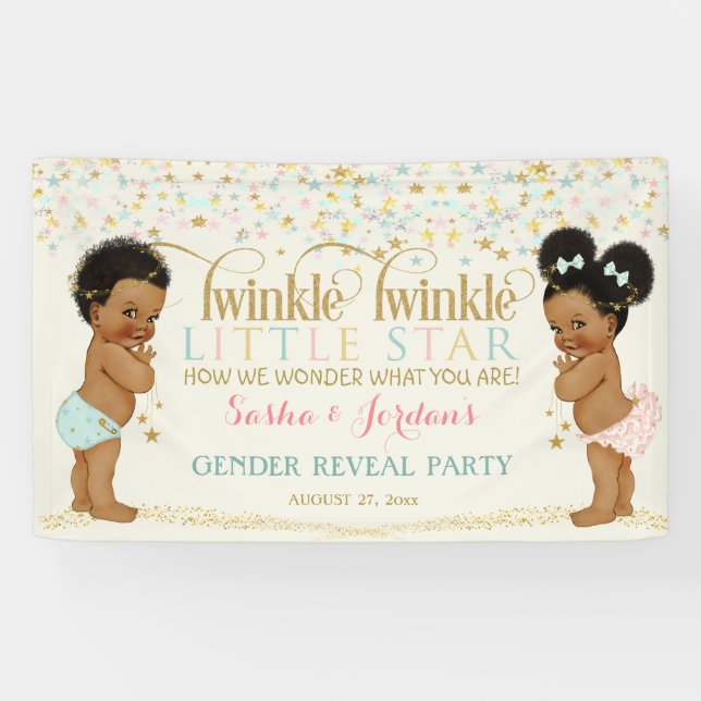 Banderoles Twinkle Little Star Baby Genre Neutre Ethnique (Horizontal)