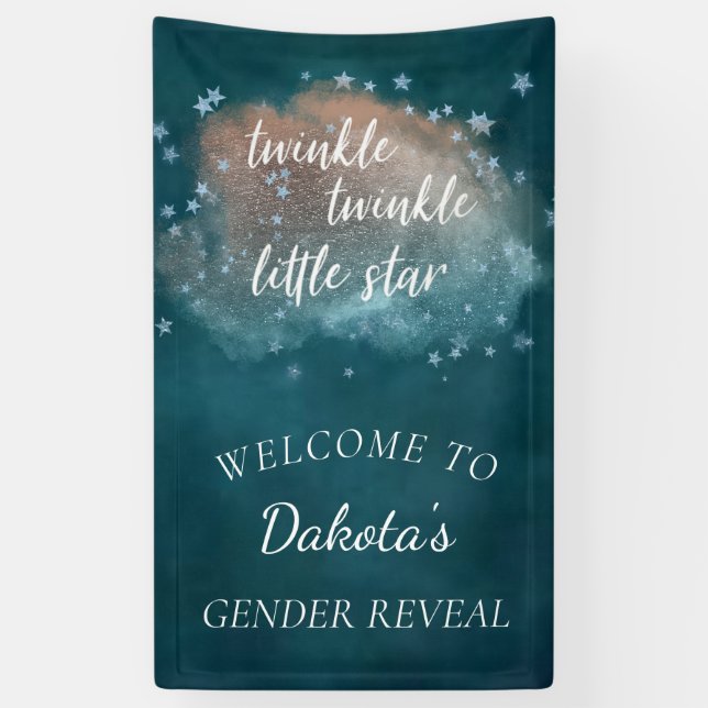 Banderoles Twinkle Little Star | Turquoise Vert et Taupe Brow (Vertical)